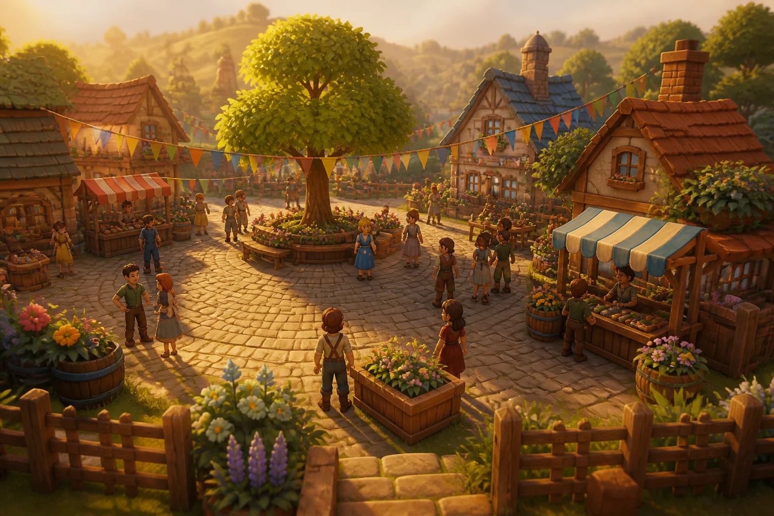 Stardew Valley kylän näkymä